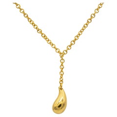 Tiffany and Co. 18K Yellow Gold Teardrop Lariat Necklace by Elsa Peretti