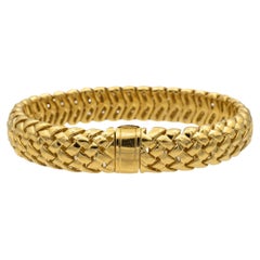 Tiffany & Co. 18KY Gold Vannerie Vintage Basket Weave Bracelet 1995