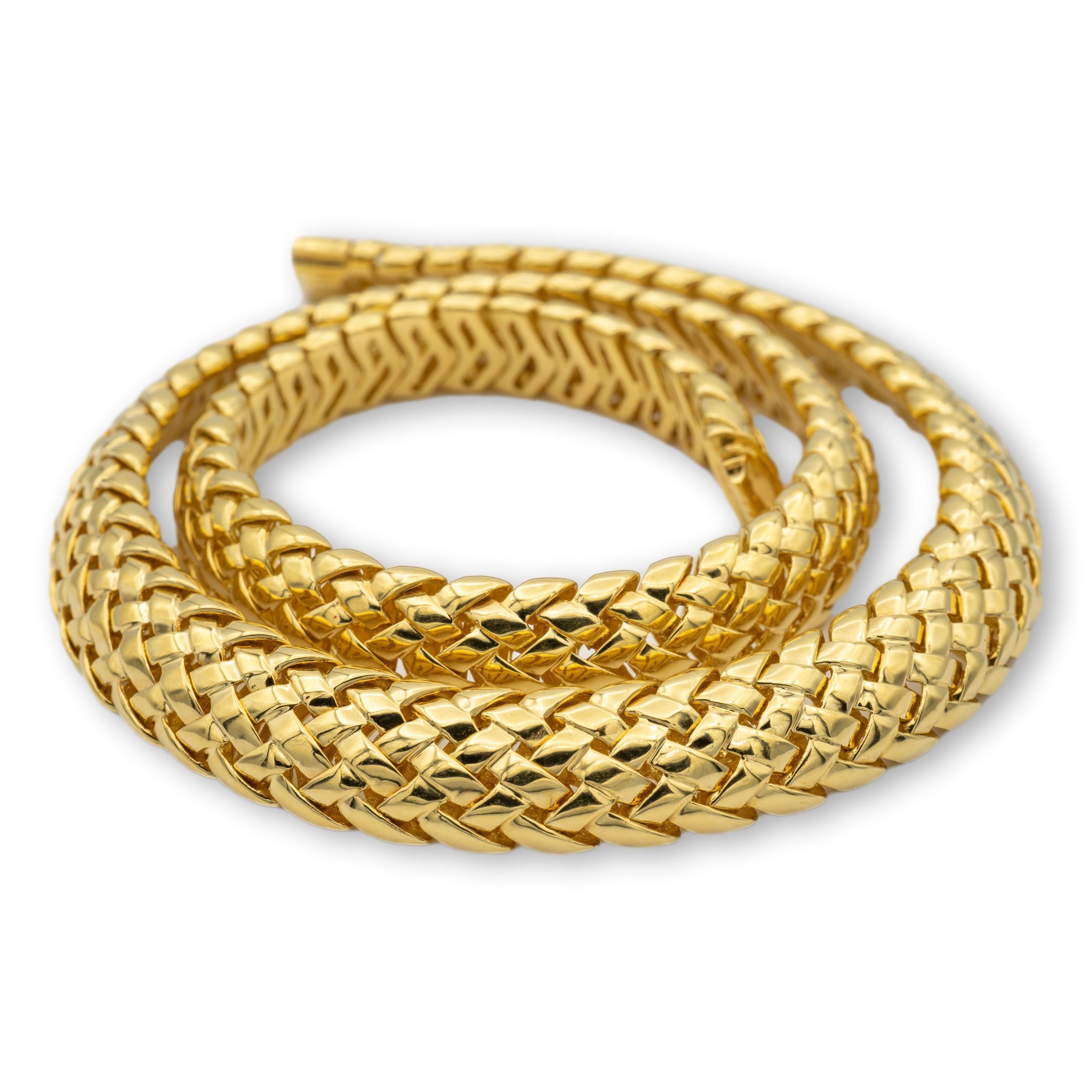 Tiffany & Co. Golding Co. 18KY Vannerie Vintage Basket Weave Choker Necklace 17