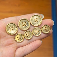 Tiffany and Co 1960's 14K Inscribed Original Gold Button Set of 7 Pieces Antique