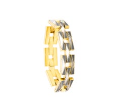 Tiffany And Co. 1982 Angela Cummings Geometrisches Armband mit 18 Karat Gold-Intarsienschnitzerei