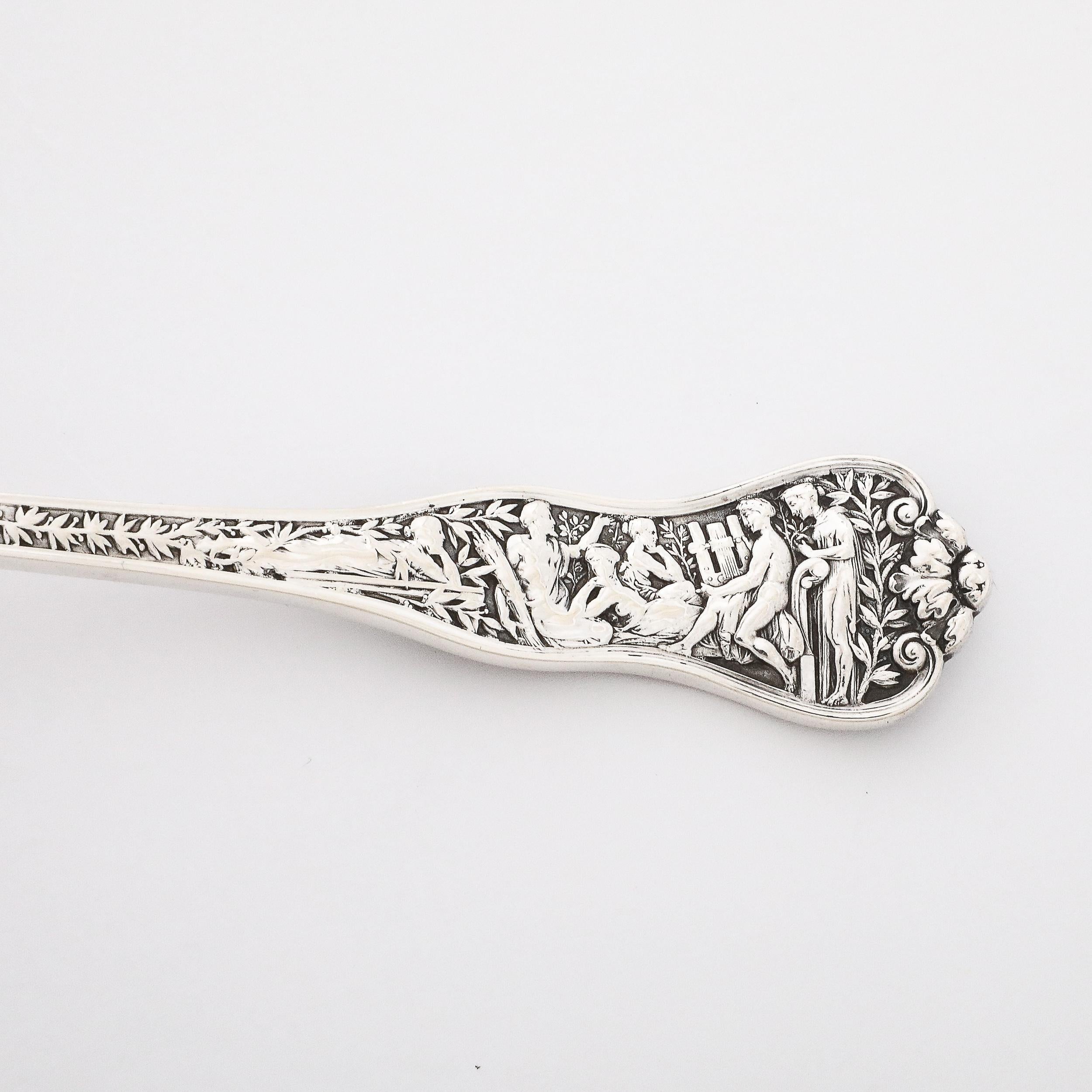 Tiffany and Co. 19th Century Sterling and Gold Serving Spoon in Olympian Pattern For Sale 4