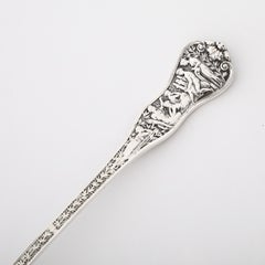 Tiffany and Co. 19th Century Sterling and Gold Serving Spoon in Olympian Pattern