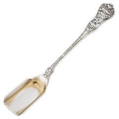 Antique Tiffany and Co. 19th Century Sterling and Gold Serving Spoon in Olympian Pattern