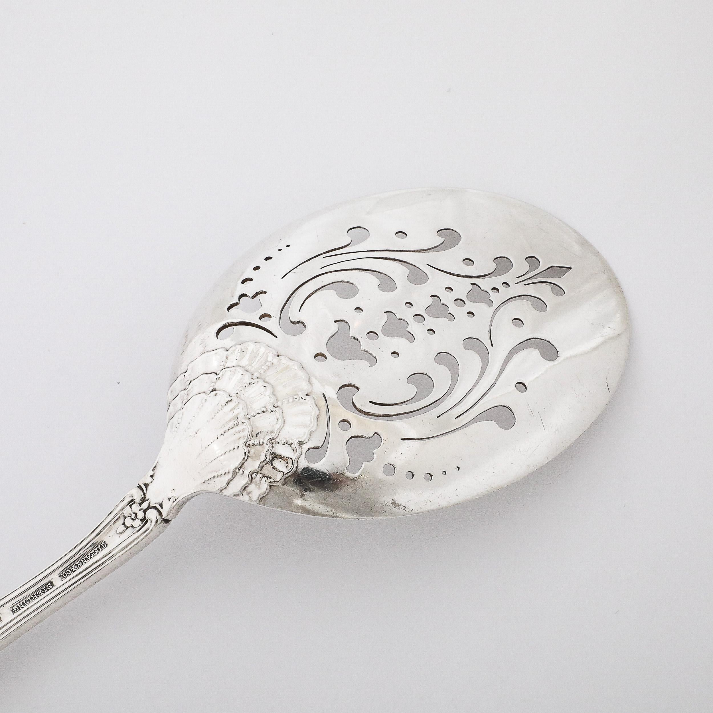 Tiffany and Co. 19th Century Sterling Scalloped Floral Pierced Serving Spoon  For Sale 3