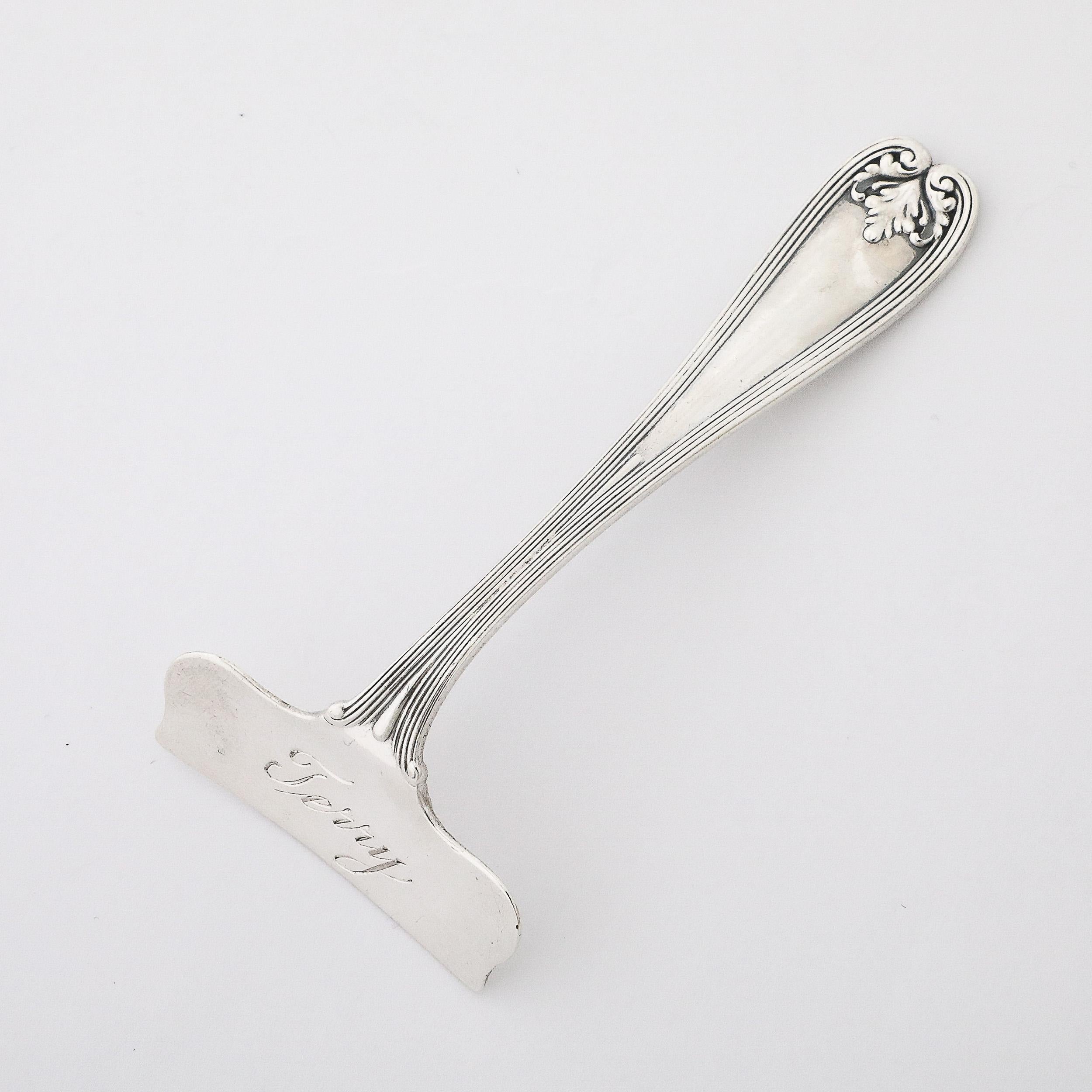 American Tiffany and Co. 19th Century Sterling Silver Food Pusher in Pattern IX95 T
