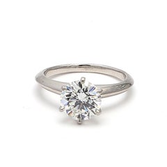 Tiffany and Co 2.01 Carat Round Brilliant Shape Diamond Platinum Engagement Ring