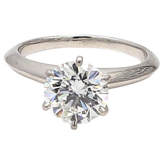 Tiffany and Co 2.01 Carat Round Brilliant Shape Diamond Platinum Engagement Ring
