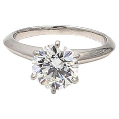 Tiffany and Co 2.01 Carat Round Brilliant Shape Diamond Platinum Engagement Ring