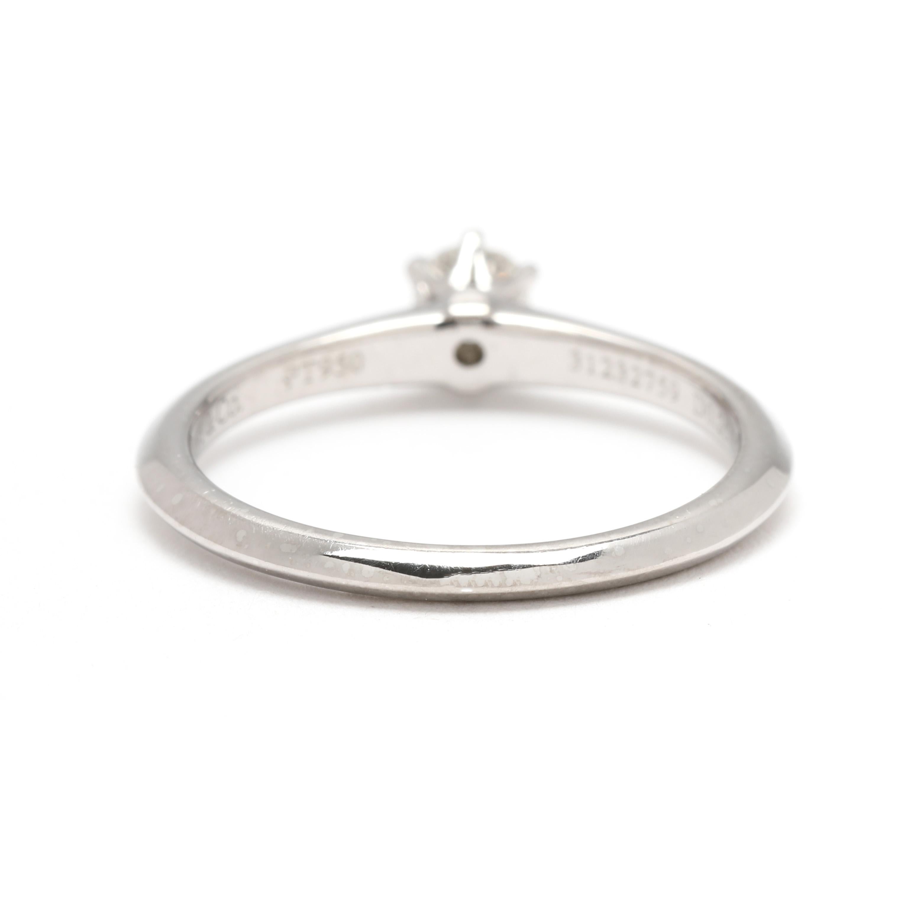 Tiffany & Co. Verlobungsring, Platin, Ring Größe 7,5, .25 Karat Diamant (Rundschliff) im Angebot