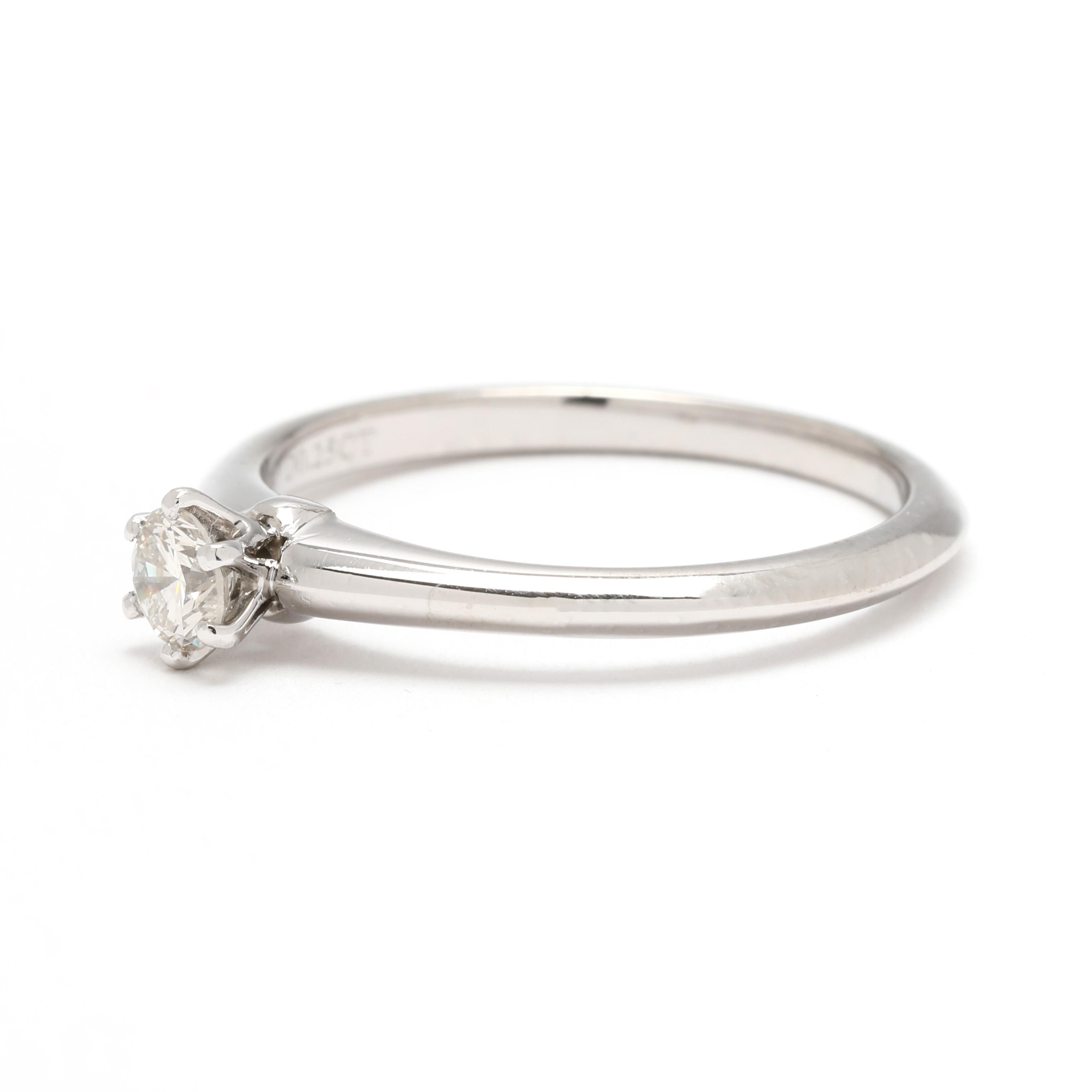 Tiffany & Co. Verlobungsring, Platin, Ring Größe 7,5, .25 Karat Diamant im Zustand „Gut“ im Angebot in McLeansville, NC