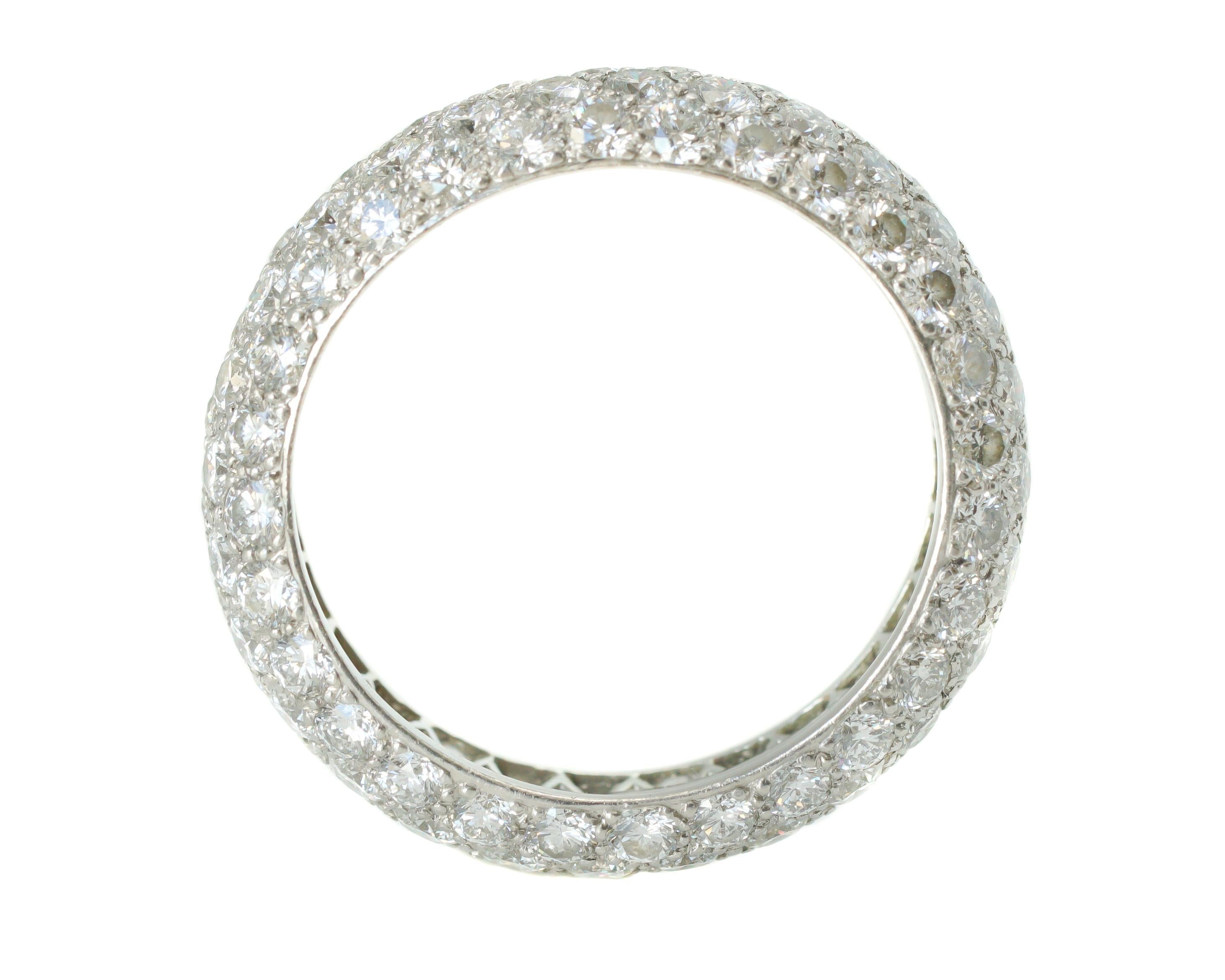 Contemporary Tiffany & Co. 3 Carat Diamond Platinum Etoile 4-Row Band Ring
