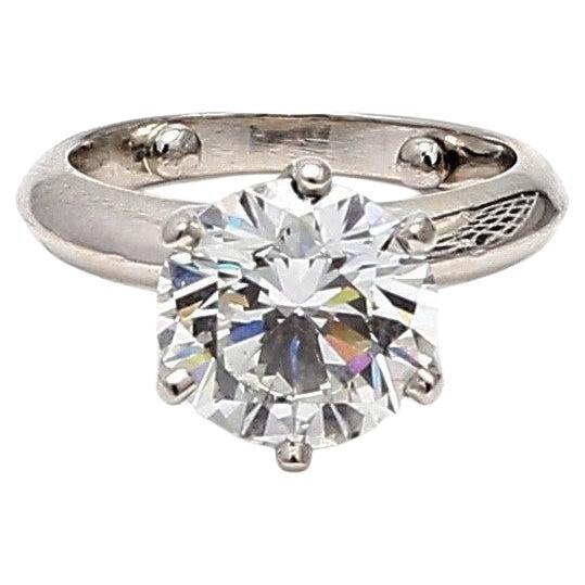 Tiffany and Co 3.10 Carat Round Brilliant Diamond Platinum Engagement Ring