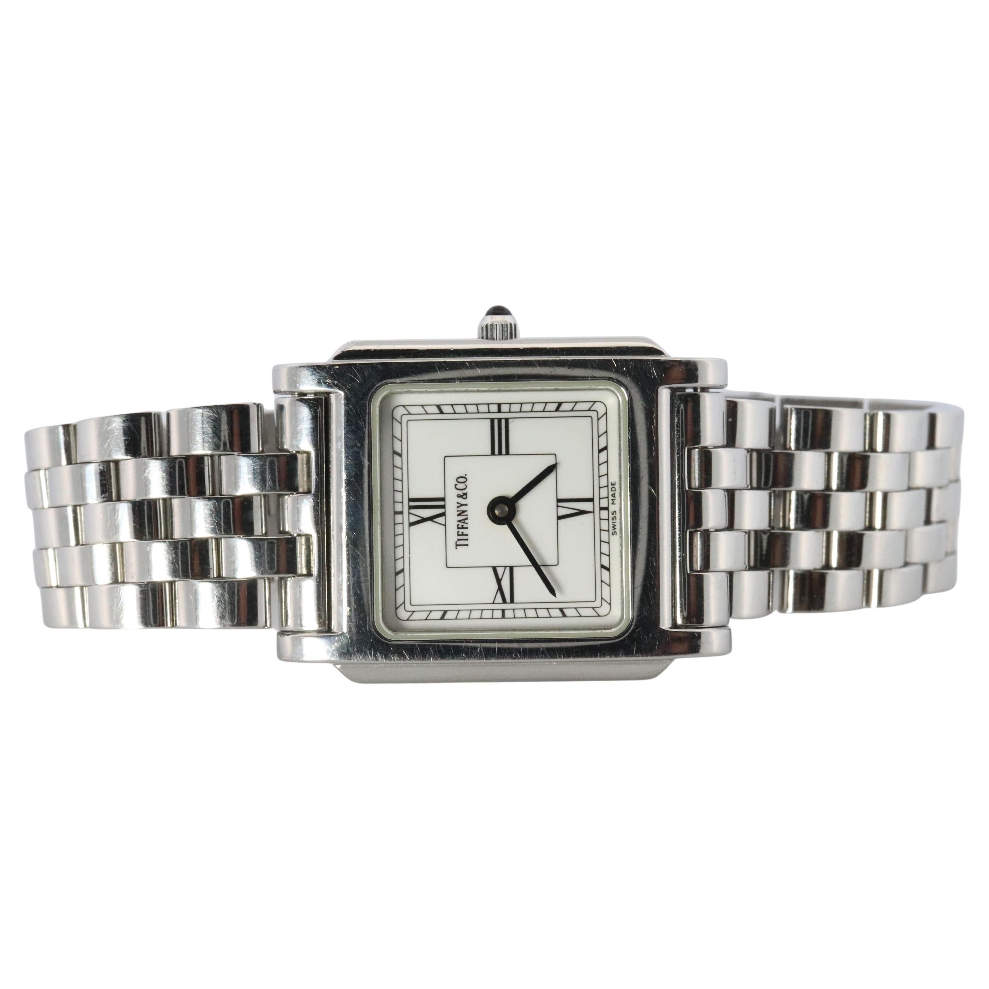 Tiffany & Co. 525 Uhr. Tiffany Tank-Quarz-Uhr. T&CO Square Portfolio. im Angebot