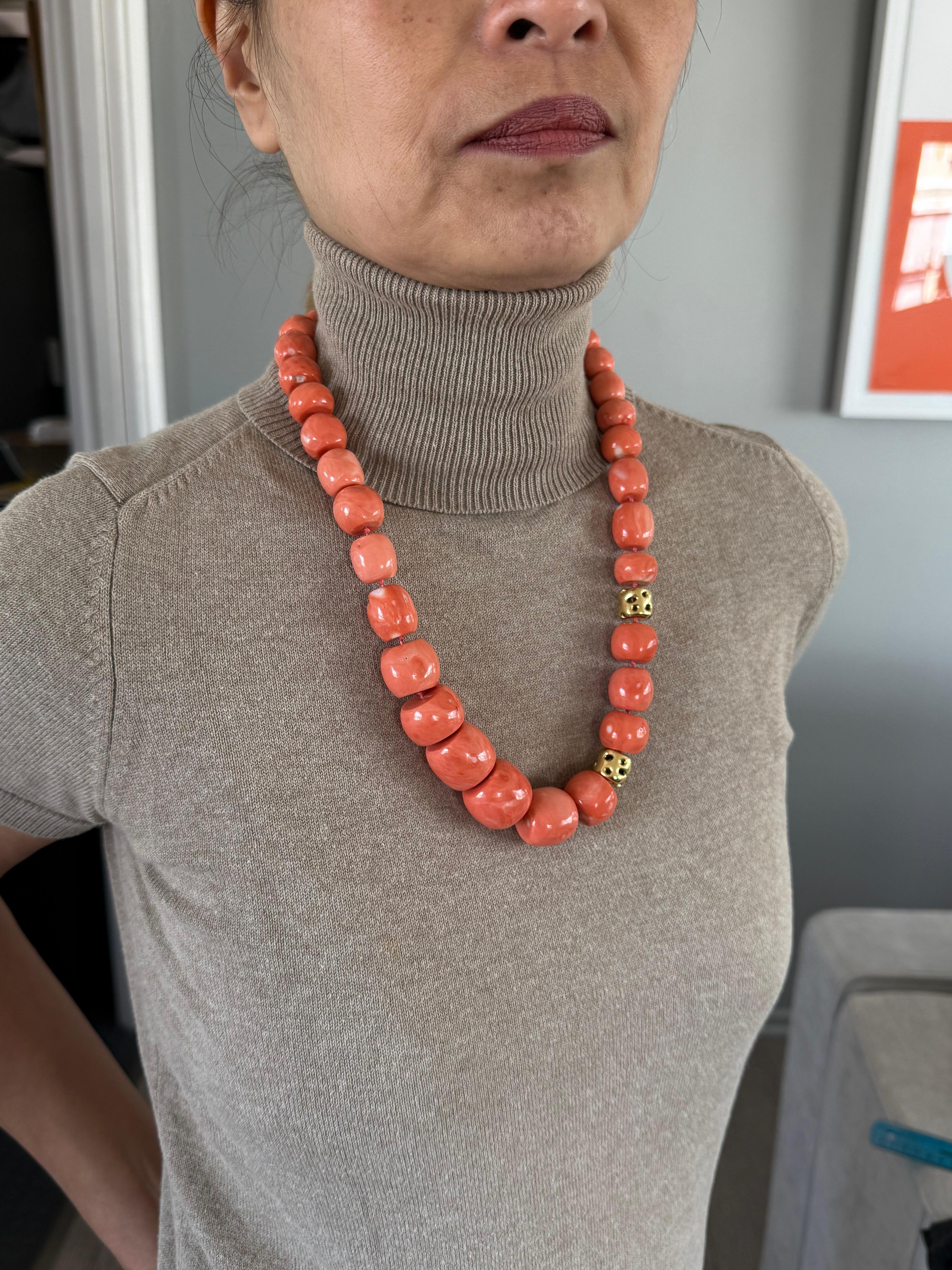 Tiffany and Co Angela Cummings Large Coral Necklace 18k For Sale 6