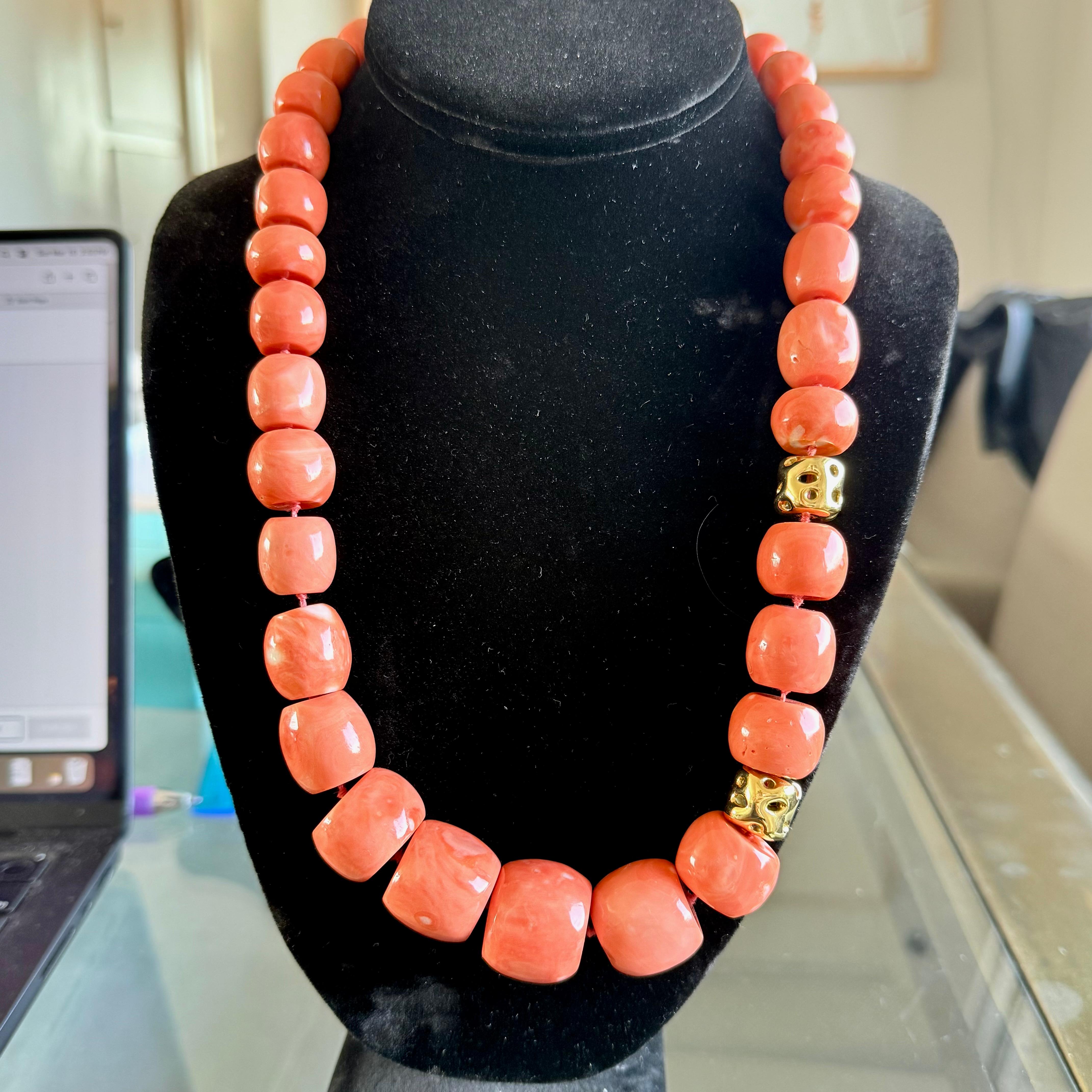 Tiffany and Co Angela Cummings Large Coral Necklace 18k For Sale 5