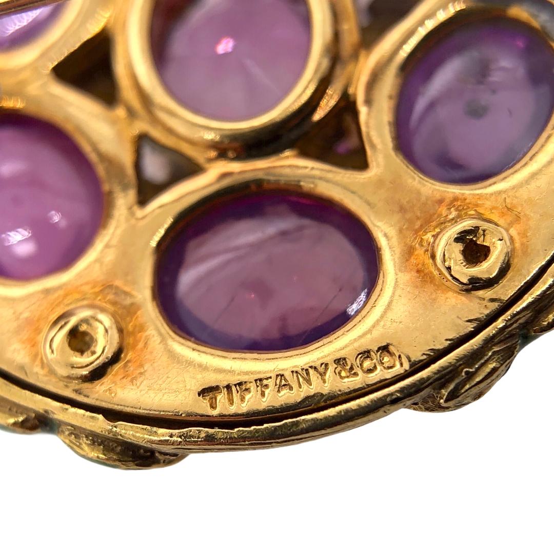 Cabochon Tiffany & Co. Antique Pink Sapphire Enamel Brooch and Bracelet, circa 1900 For Sale