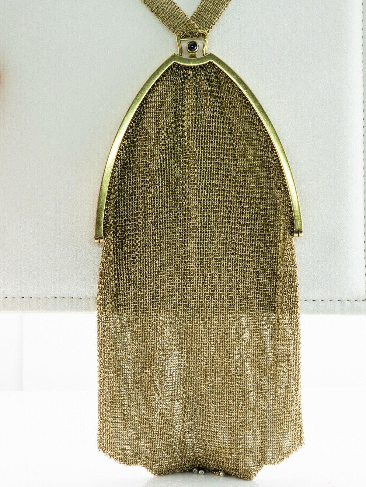 This museum quality authentic Tiffany&Co mesh purse is finely crafted in solid 14K Yellow Gold. 
134 grams of solid gold! 
NO plated or gold filled parts! T
he mesh purse part measures almost 6.75