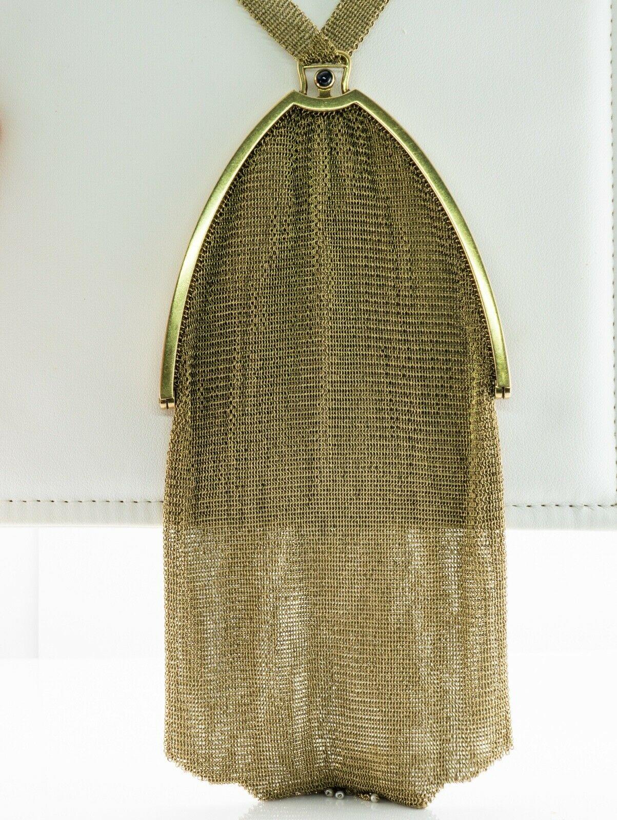 This museum quality authentic Tiffany&Co mesh purse is finely crafted in solid 14K Yellow Gold. 134 grams of solid gold! NO plated or gold filled parts! The mesh purse part measures almost 6.75