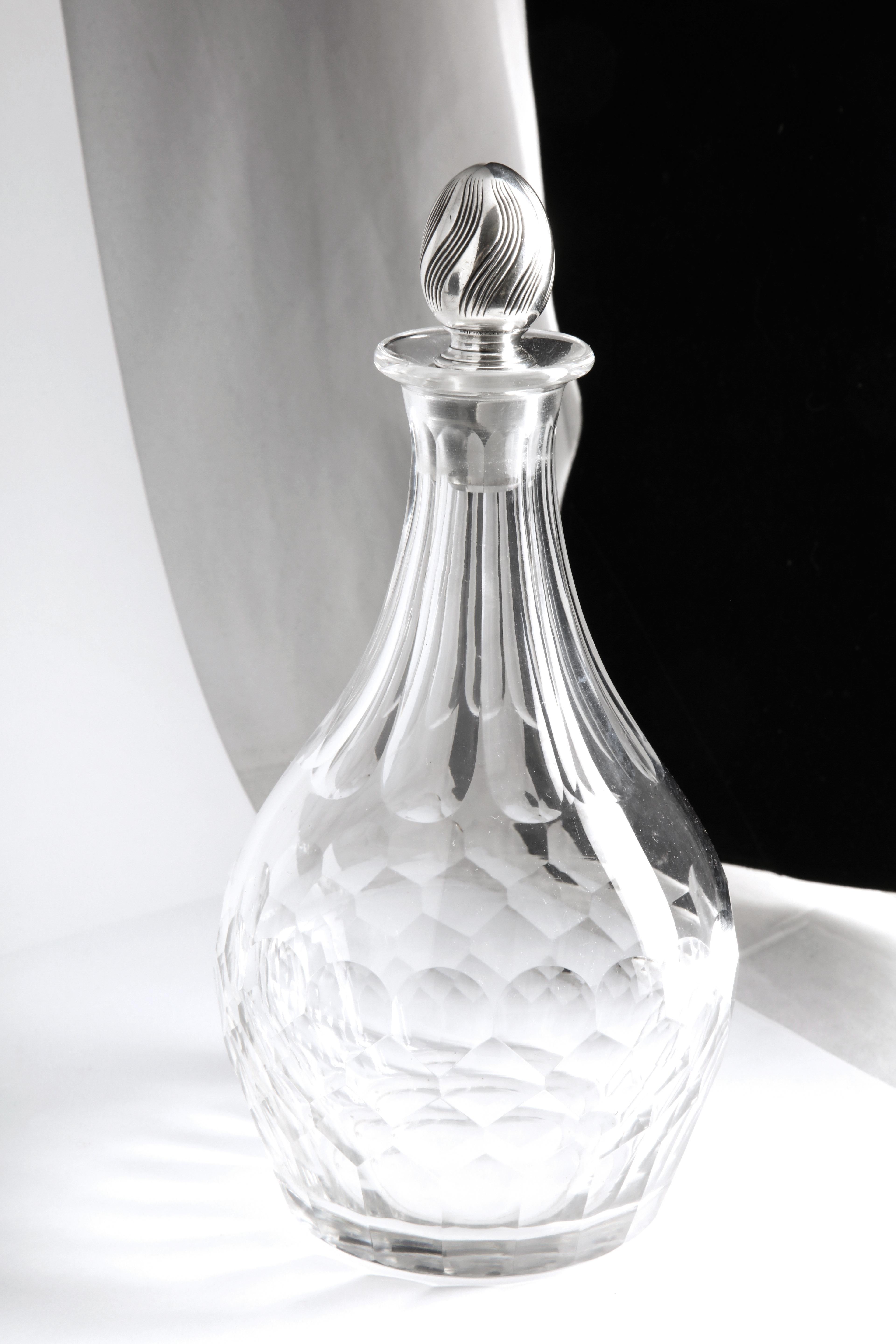 Tiffany and Co. Art Nouveau Sterling Silver, Mounted Decanter 1