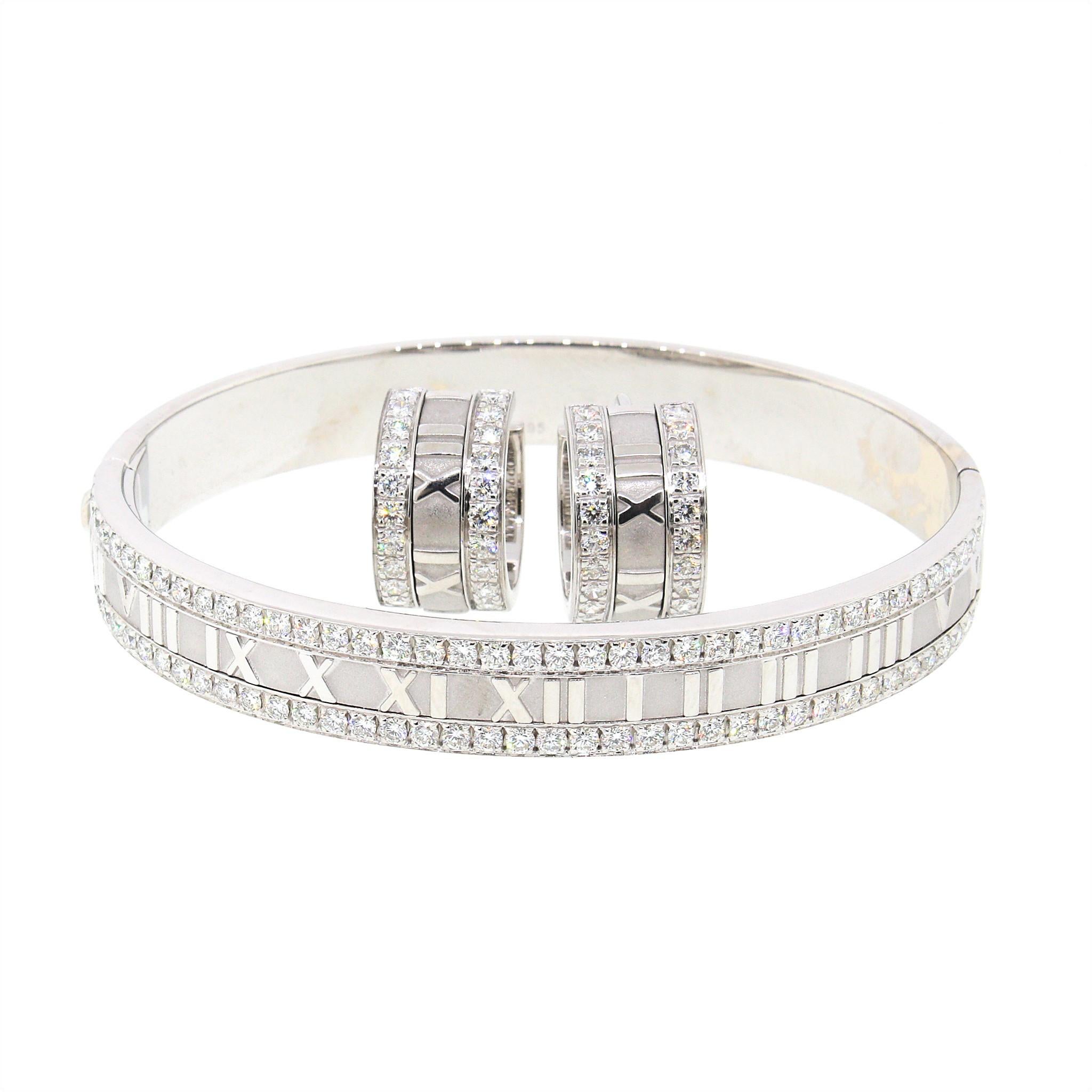 Round Cut Tiffany and Co. Atlas Diamond Bangle Bracelet