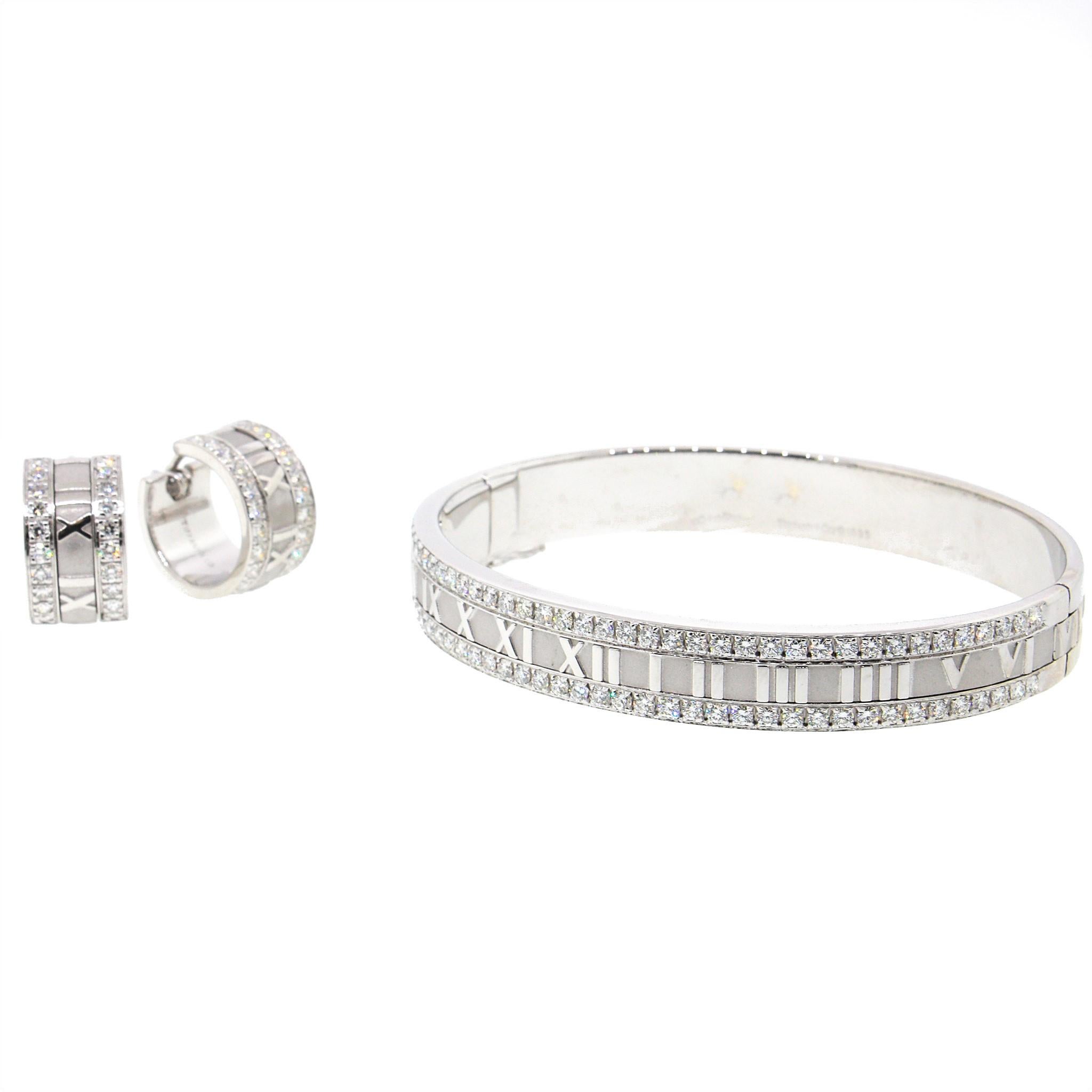 Tiffany and Co. Atlas Diamond Bangle Bracelet In Good Condition In New York, NY