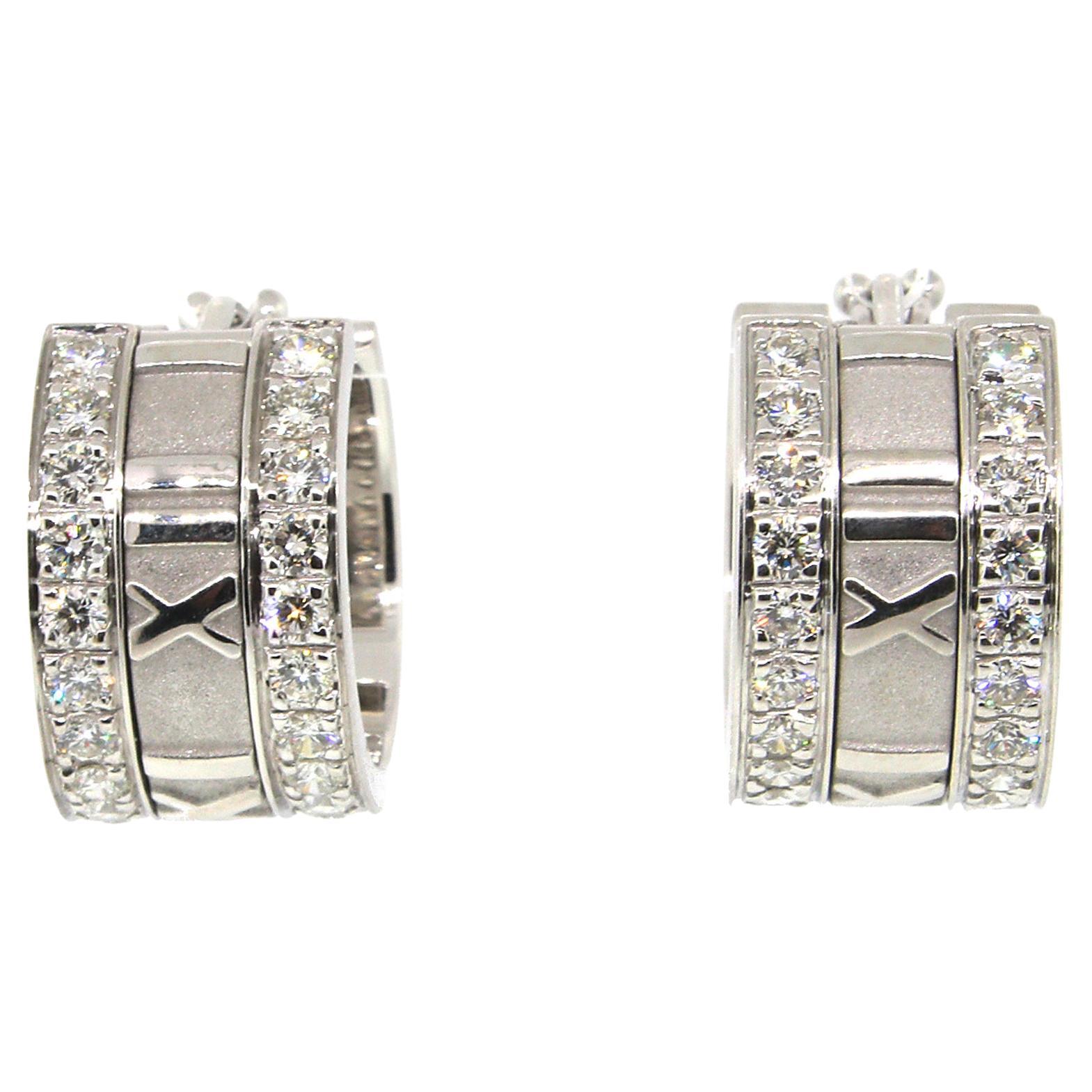 Tiffany Diamond Gold Atlas Half Hoop Earrings at 1stDibs tiffany