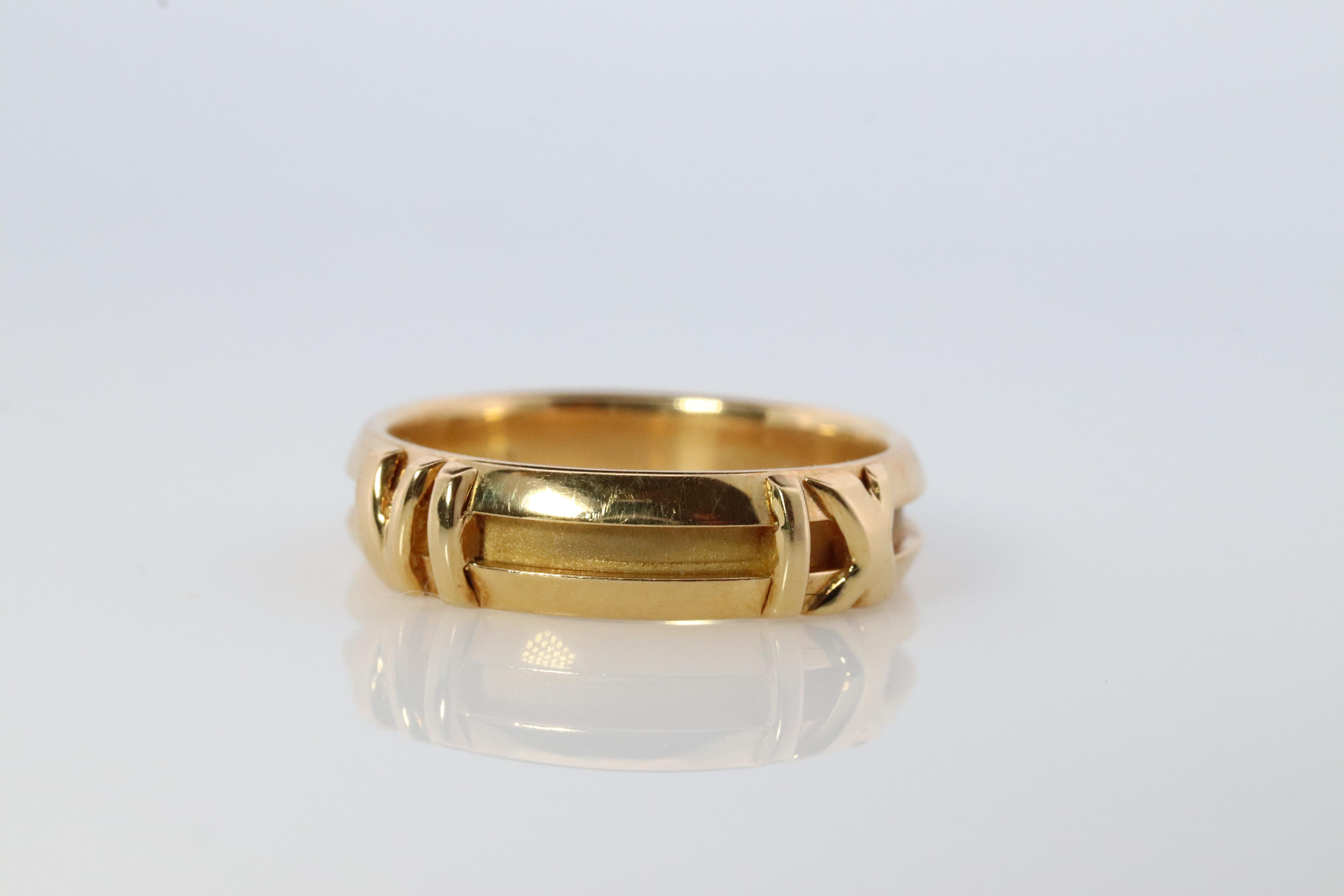 Tiffany & Co. Anillo Atlas. Pulsera auténtica de números romanos Tiffany de oro amarillo de 18 quilates. en venta 1