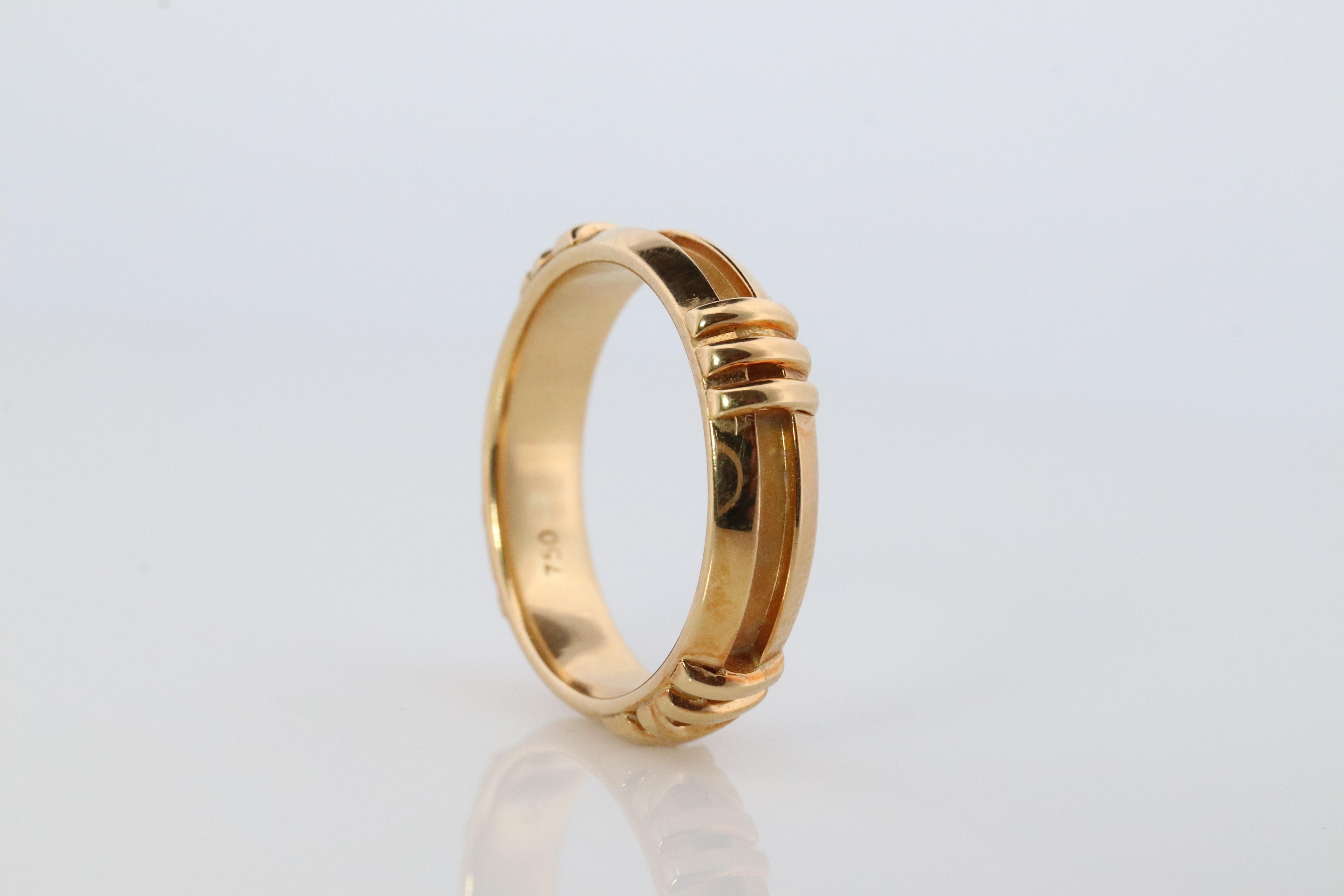 Tiffany & Co. Anillo Atlas. Pulsera auténtica de números romanos Tiffany de oro amarillo de 18 quilates. en venta 2