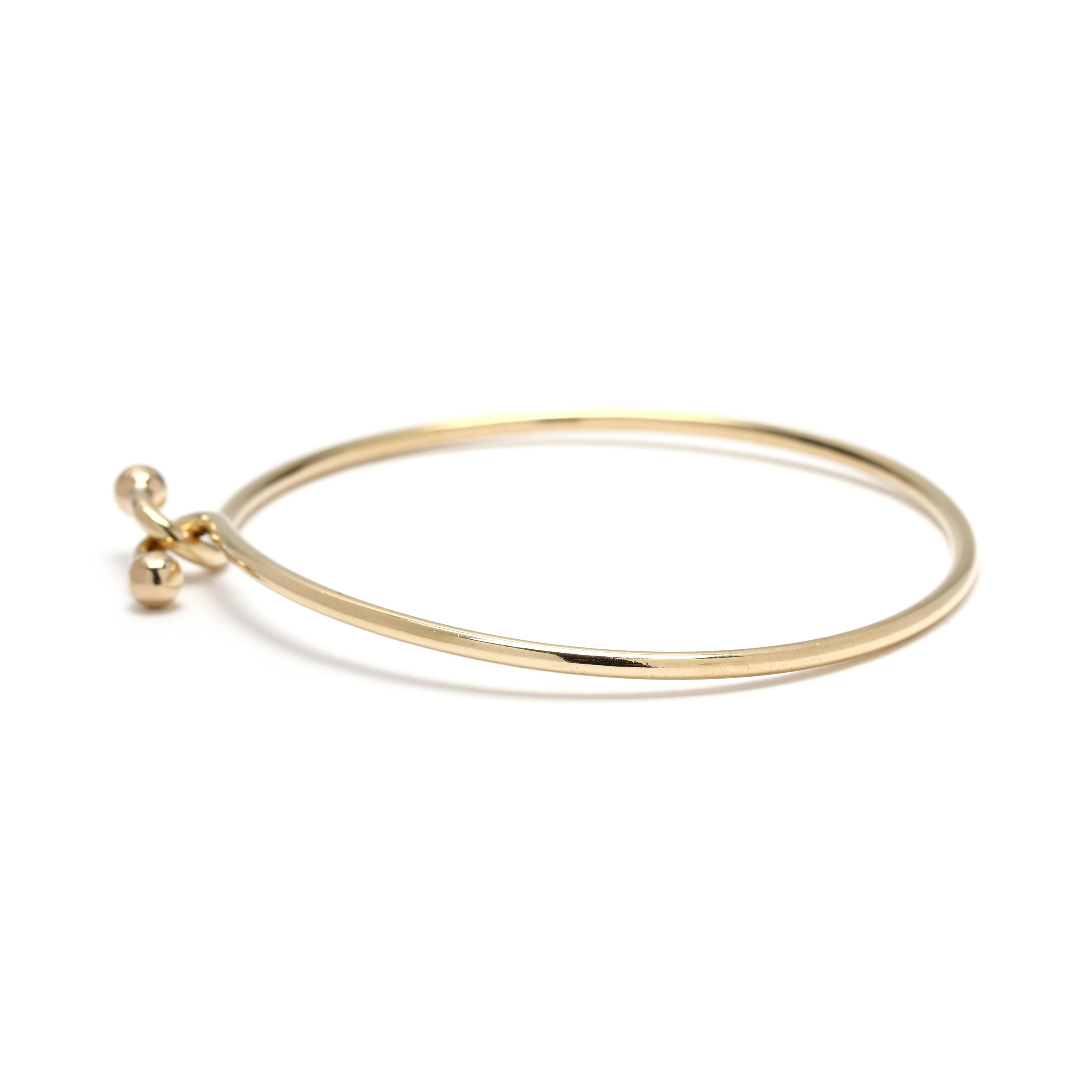 Tiffany and Co Bangle Bracelet, 18k Yellow Gold, Length 6.75 Inches For Sale 1