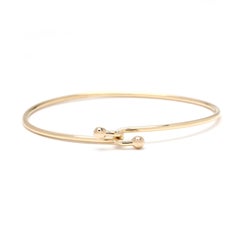 Bracelet jonc Tiffany and Co, or jaune 18 carats, longueur 6,75 pouces