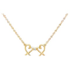 Tiffany and Co. by Paloma Picasso Double Loving Heart Necklace in Rose Gold