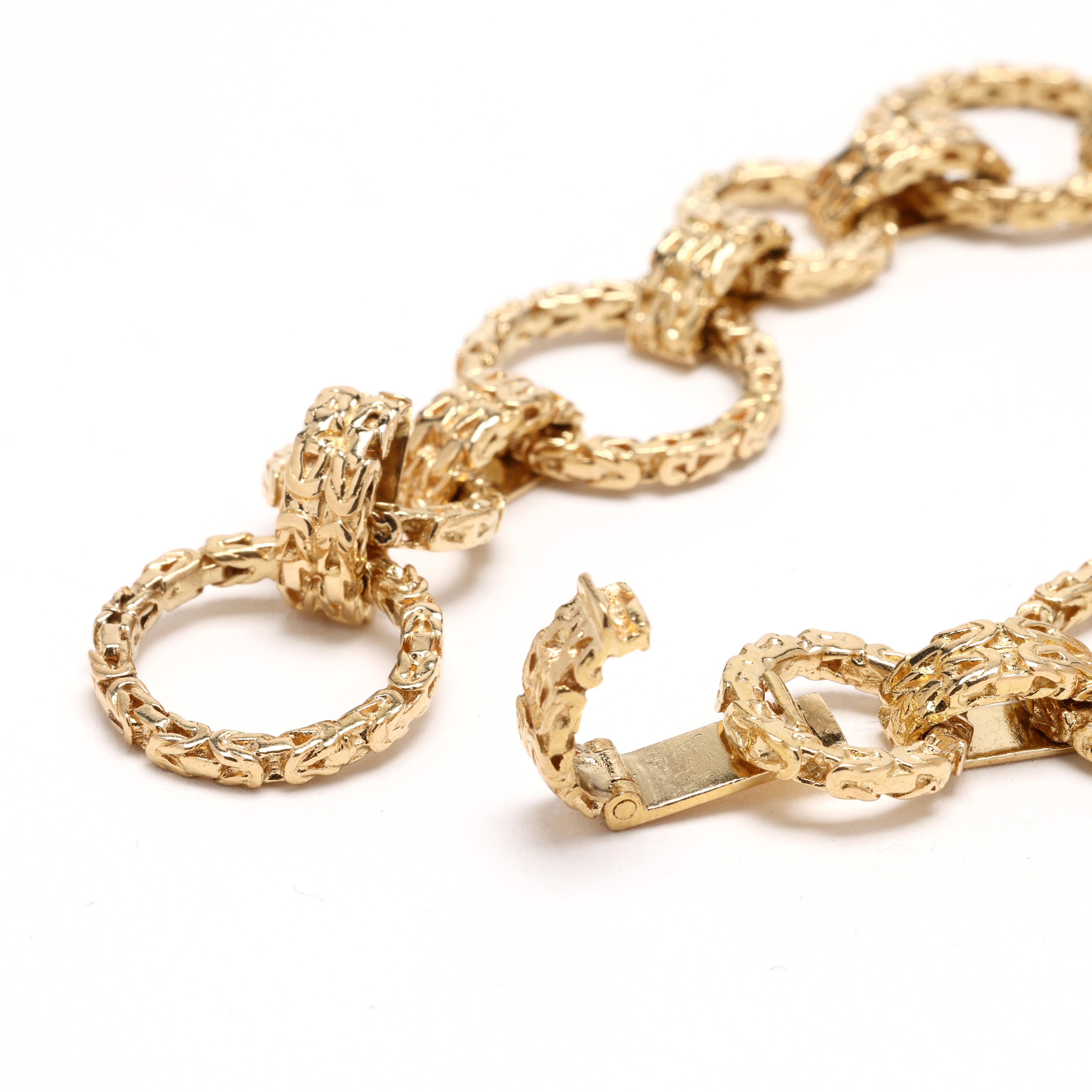 Tiffany and Co. Bracelet Byzantine Link, or jaune 18k, longueur 7.5 pouces Bon état - En vente à McLeansville, NC