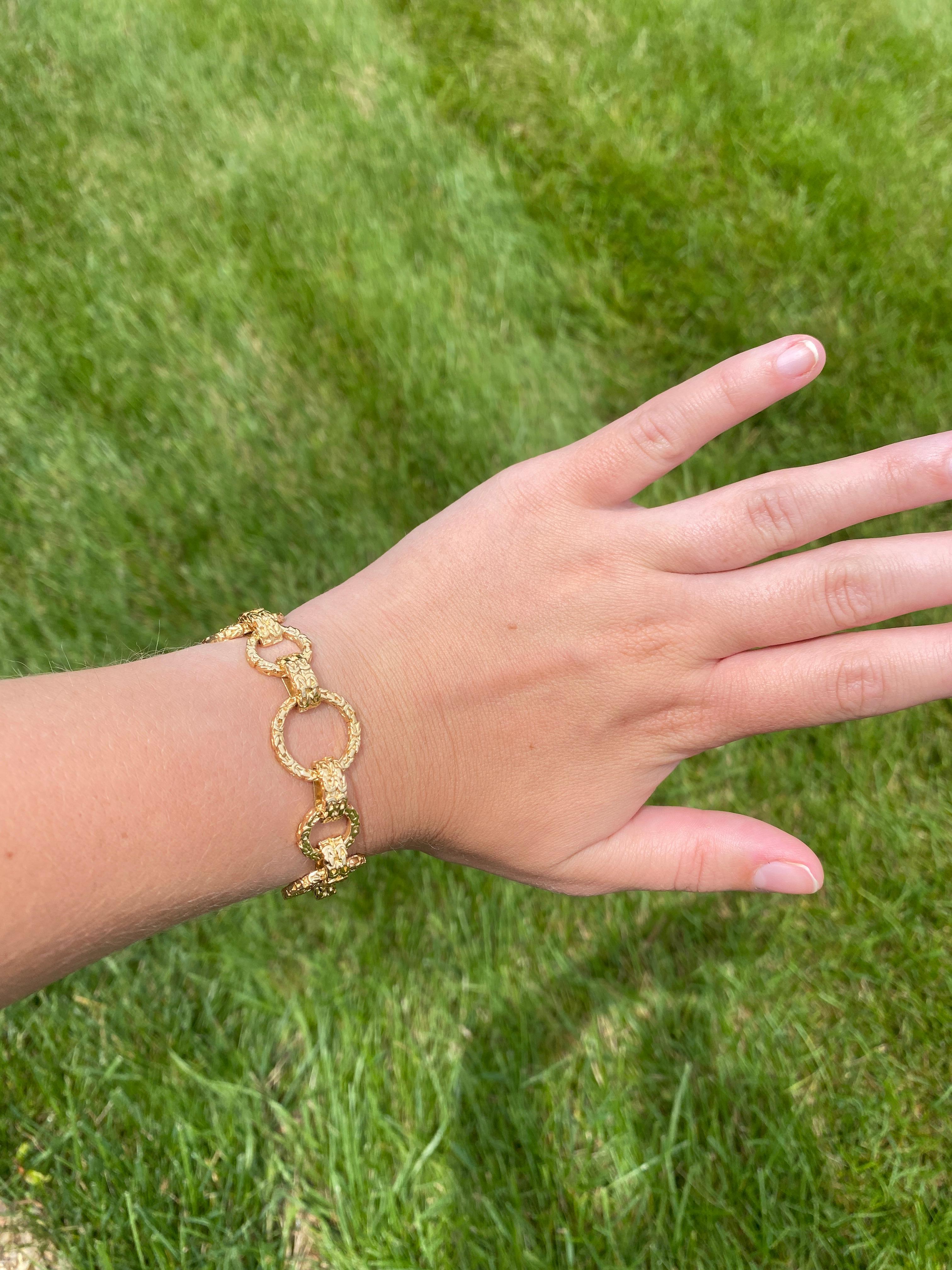 Tiffany and Co. Bracelet Byzantine Link, or jaune 18k, longueur 7.5 pouces en vente 2