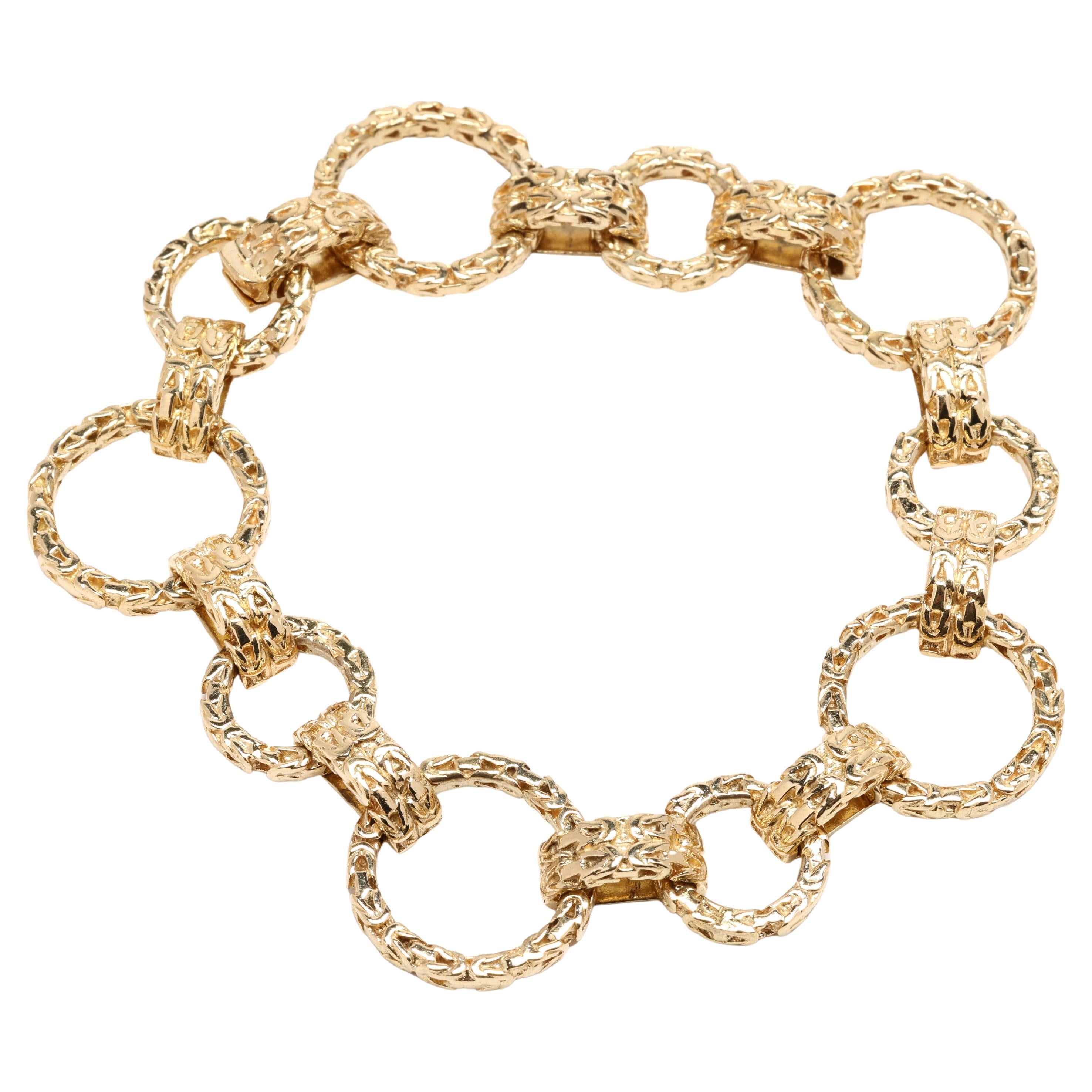 Tiffany und Co. Byzantinisches Gliederarmband, 18k Gelbgold, Länge 7,5 Zoll