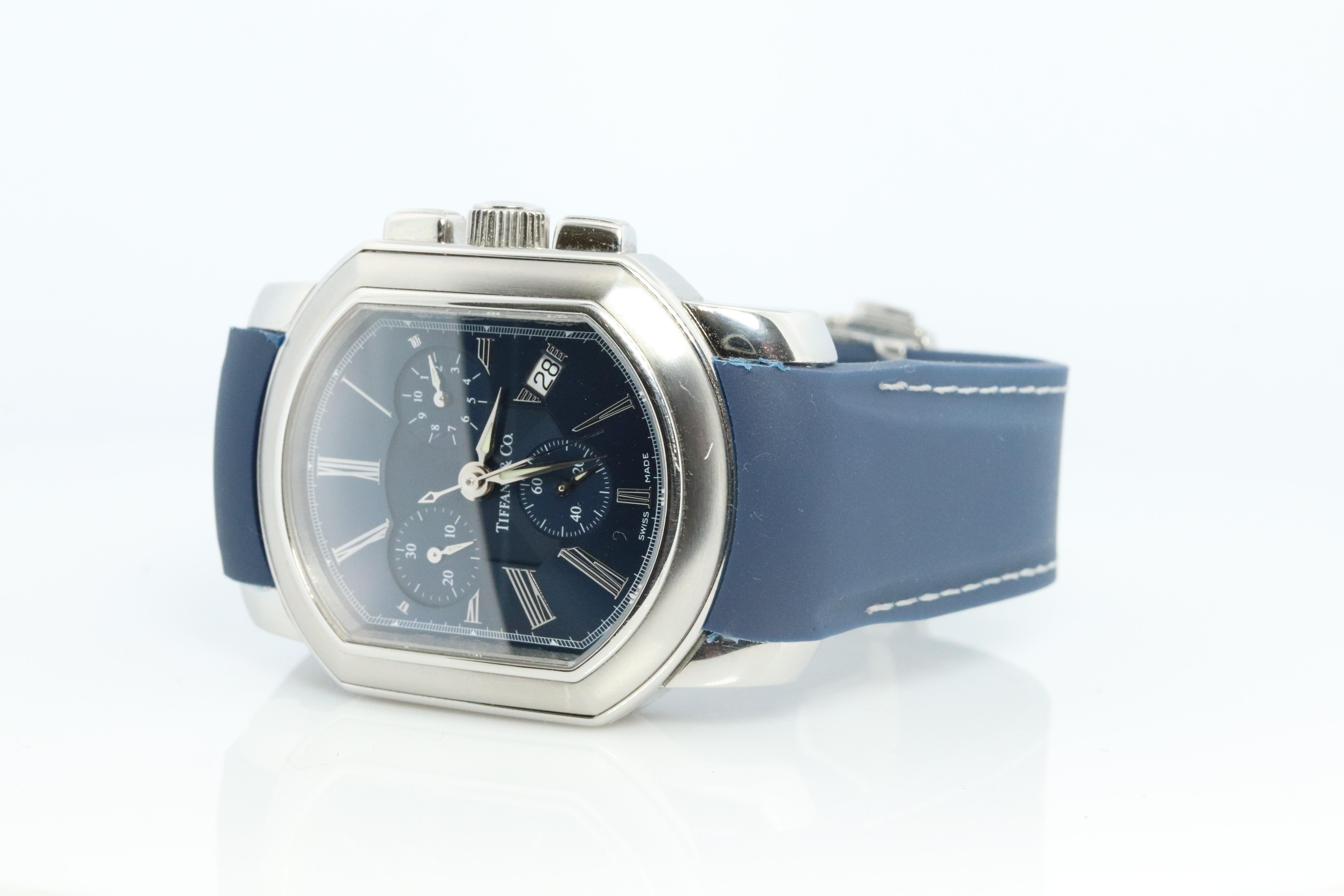 Modern Tiffany and Co Coupe Resonator Watch. Mens Tiffany and Co Chronograph Wristwatch