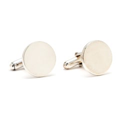 Tiffany and Co Cufflinks, Sterling Silver, Engravable, Length 16 mm