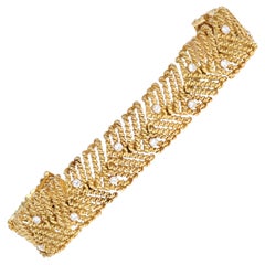 Tiffany and Co. Diamond and Yellow Gold Bracelet, 18 Karat Yellow Gold, Italy