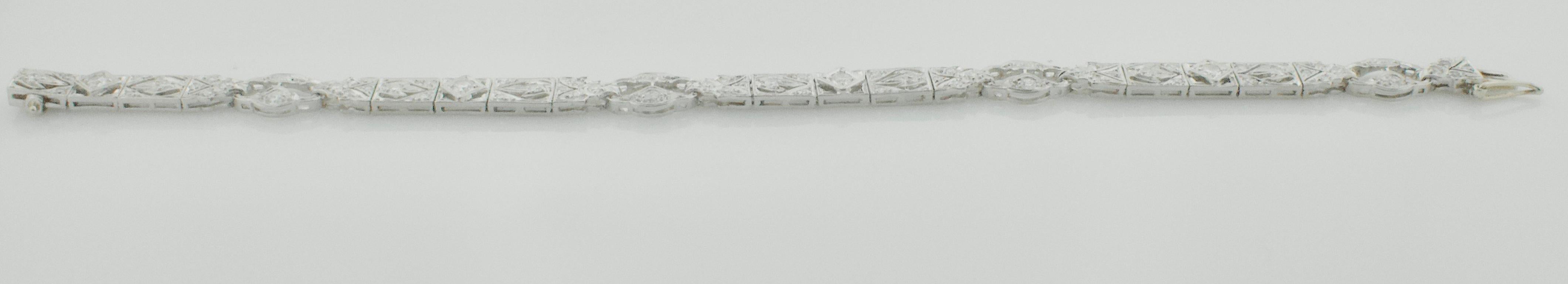 Women's or Men's Tiffany & Co. Diamond Bracelet in Platinum, circa 1930s