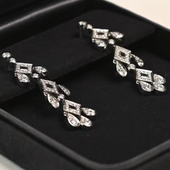 Tiffany and Co Diamond Earrings. 2.80TCW Round Brilliant Cut Platinum Earrings