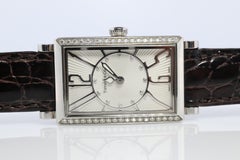 Tiffany and Co Diamond Gallery Watch. T&Co T0906 Diamond Bezel Tank Wristwatch.