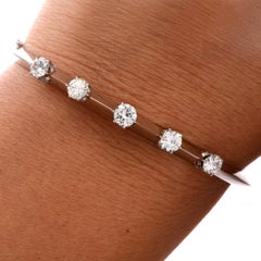 Tiffany & Co. Diamond Knife Edge 18 Karat Bangle Bracelet