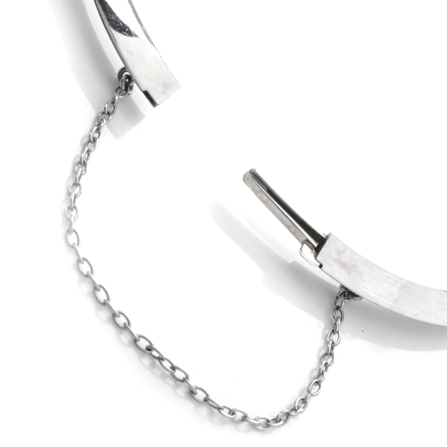 Women's Tiffany & Co. Diamond Knife Edge 18 Karat Bangle Bracelet