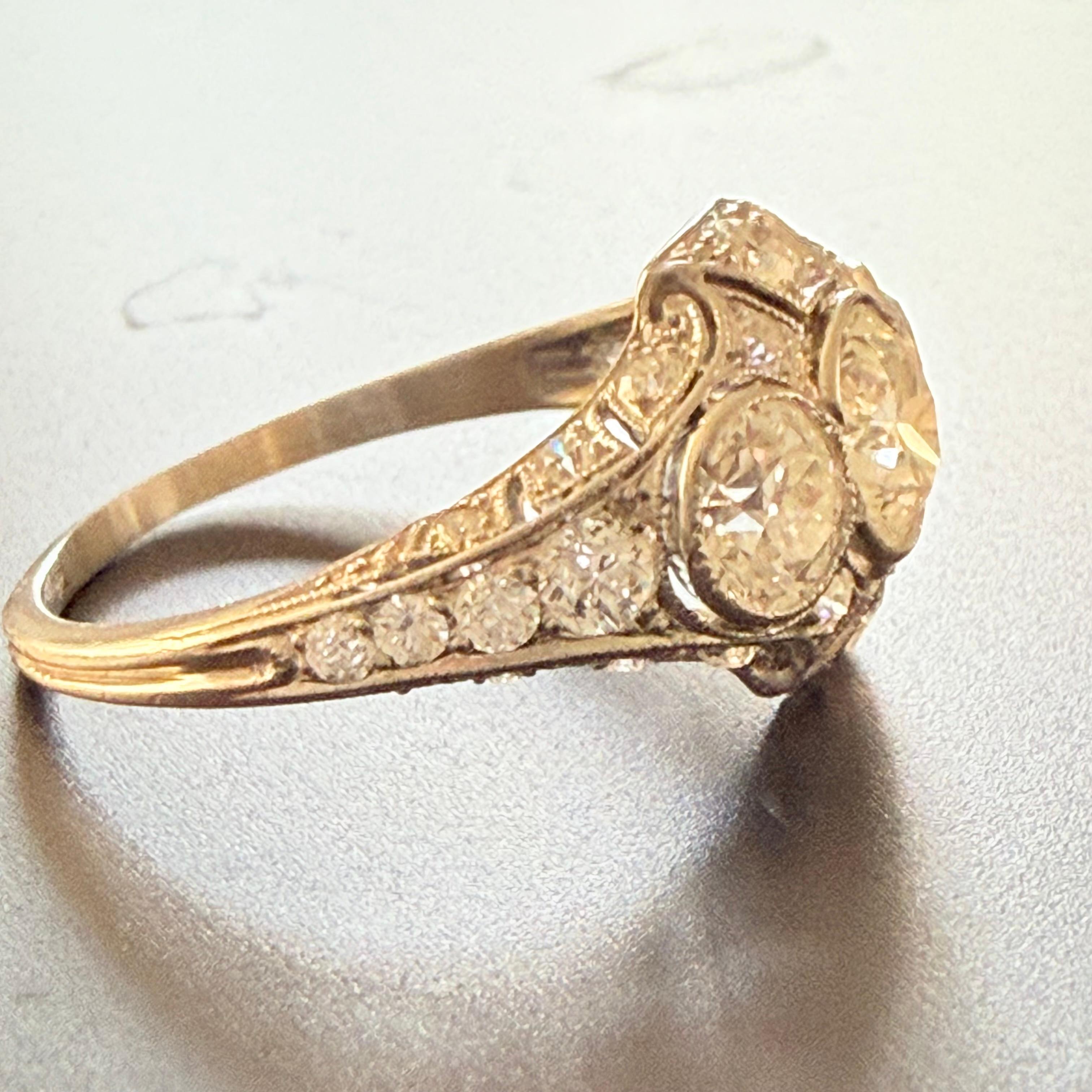 Tiffany and Co Diamond Platinum Deco Ring 5
