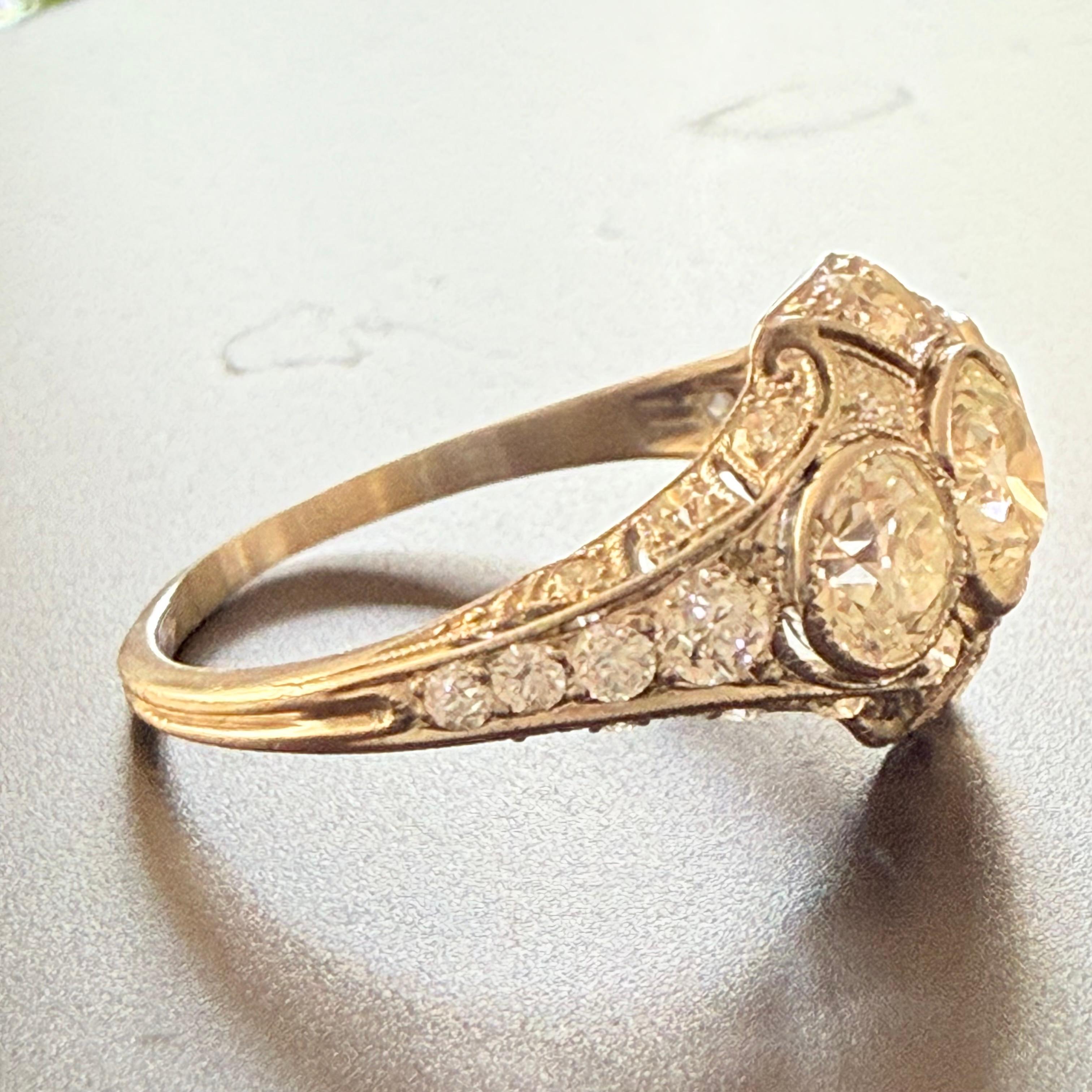Tiffany and Co Diamond Platinum Deco Ring 4