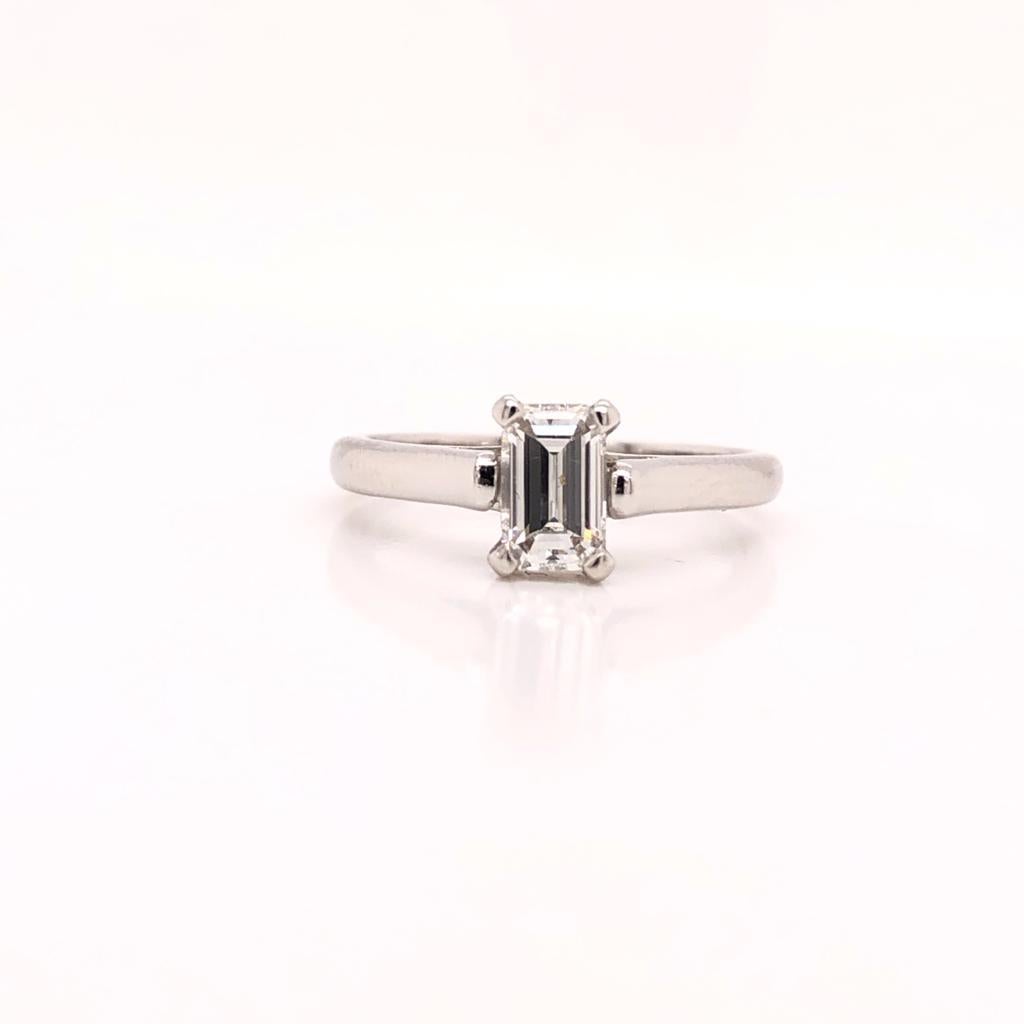 Tiffany & Co. Engagement 0.57ct Diamond Ring Emerald Cut 0.57 Carat In Excellent Condition In Aventura, FL