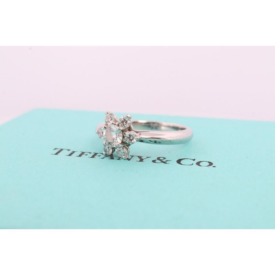 Tiffany and Co. Diamond Ring. Platinum Flower Diamond Band. Tiffany and Company For Sale 6