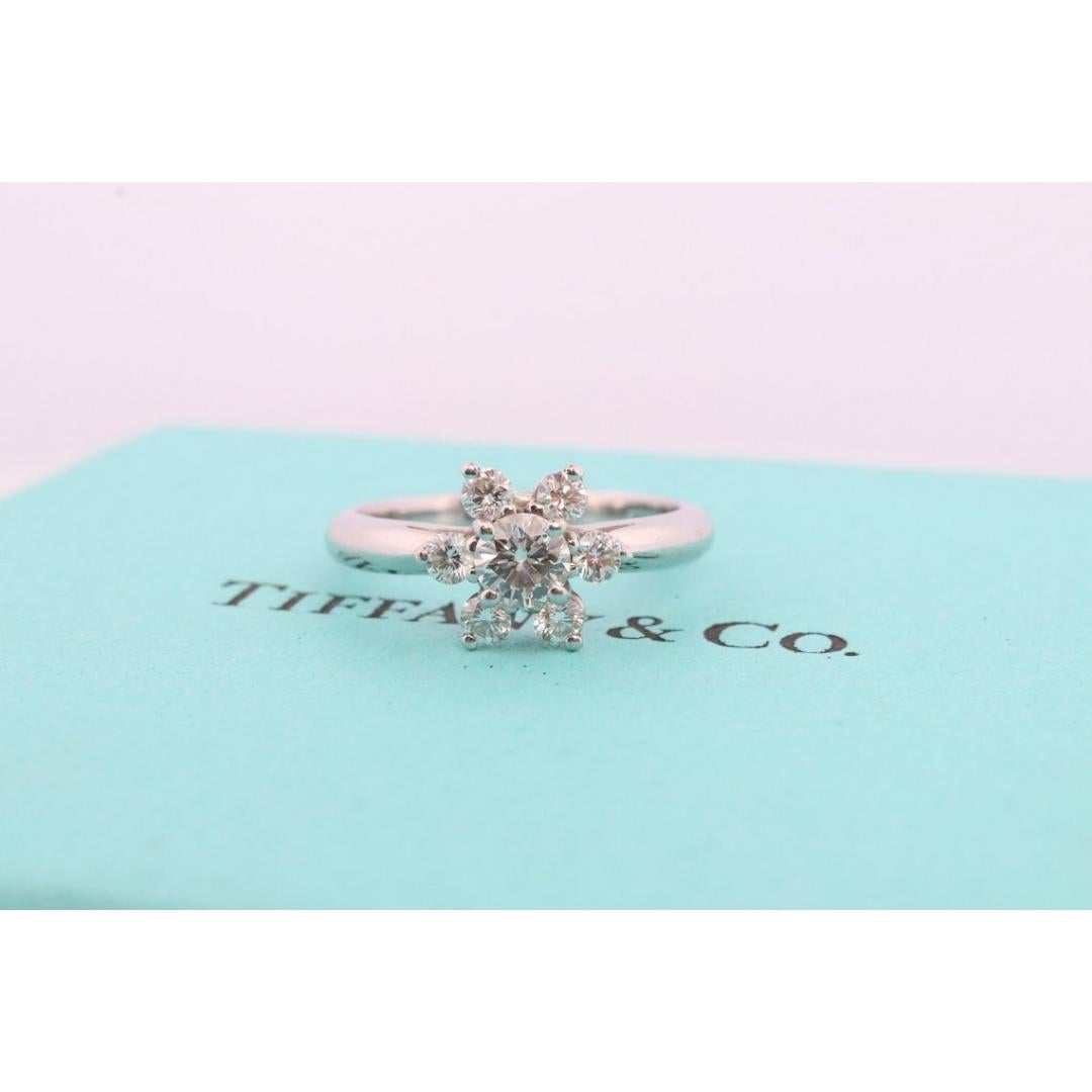Tiffany and Co. Diamond Ring. Platinum Flower Diamond Band. Tiffany and Company For Sale 7