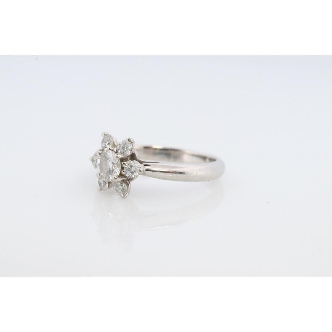 Tiffany and Co. Diamond Ring. Platinum Flower Diamond Band. Tiffany and Company For Sale 1