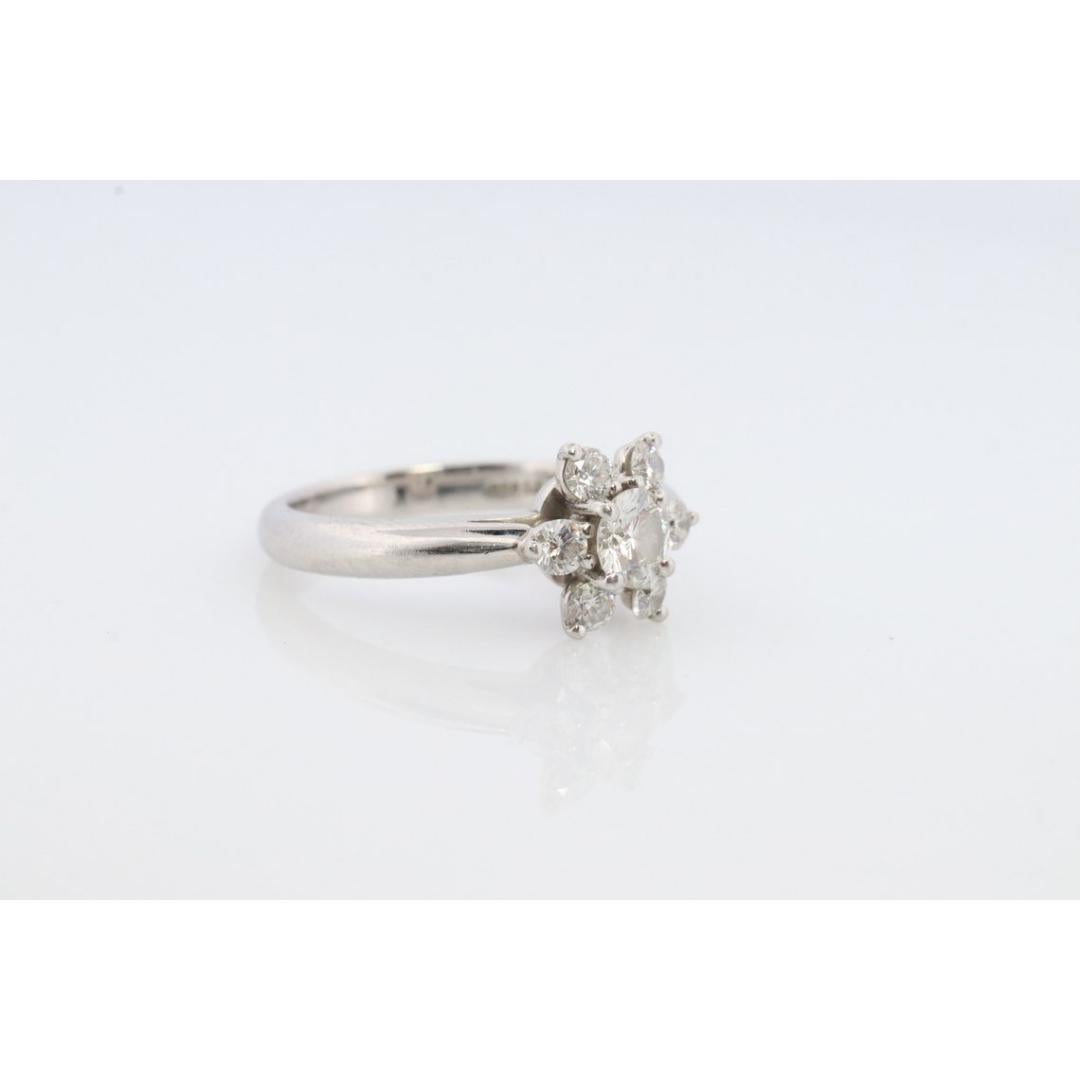 Tiffany and Co. Diamond Ring. Platinum Flower Diamond Band. Tiffany and Company For Sale 4